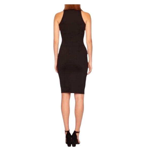 Susana Monaco Black Wrap Cut Out Bodycon Dress Stretchy NWT Size Small - Picture 2 of 13